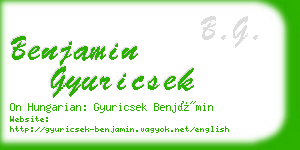 benjamin gyuricsek business card